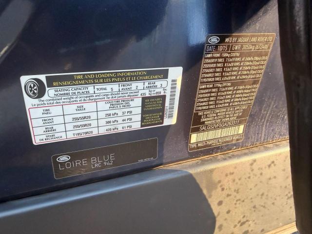 SALGS2VF5GA263311 - 2016 LAND ROVER RANGE ROVE HSE BLUE photo 10