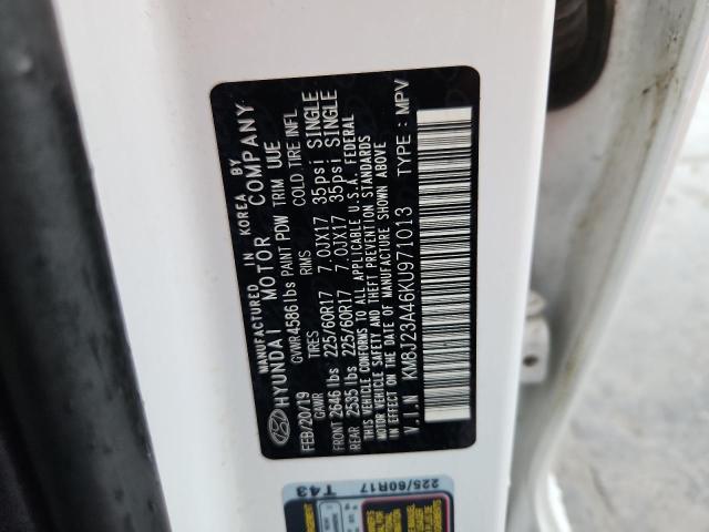 KM8J23A46KU971013 - 2019 HYUNDAI TUCSON SE WHITE photo 12