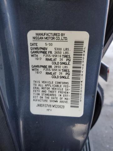 JN8DR07Y81W520629 - 2001 NISSAN PATHFINDER LE ლურჯი ფოტო 14