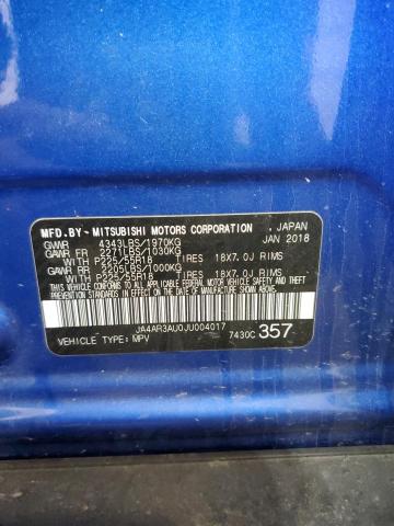JA4AR3AU0JU004017 - 2018 MITSUBISHI OUTLANDER ES BLUE photo 12