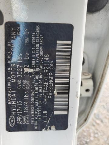 KMHCT4AE7FU921148 - 2015 HYUNDAI ACCENT GLS 白色 照片 12