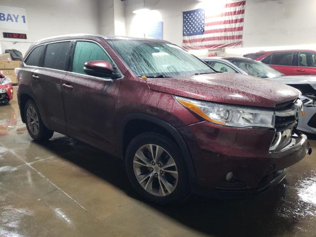 5TDJKRFH3FS181004 - 2015 TOYOTA HIGHLANDER XLE MAROON photo 4