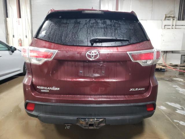 5TDJKRFH3FS181004 - 2015 TOYOTA HIGHLANDER XLE MAROON photo 6