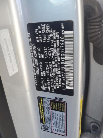 5XYZU3LBXDG077940 - 2013 HYUNDAI SANTA FE S SILVER photo 14