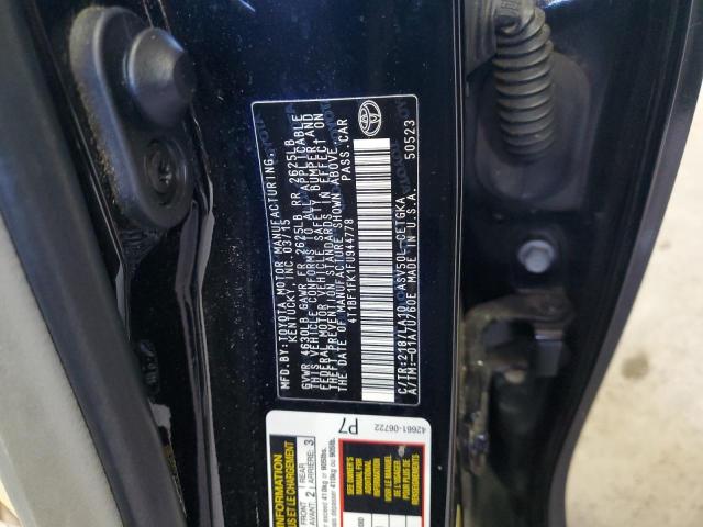 4T1BF1FK1FU944778 - 2015 TOYOTA CAMRY LE BLACK photo 12