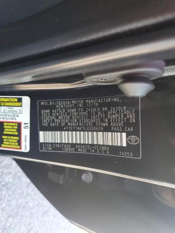 4T1C11AK1LU330609 - 2020 TOYOTA CAMRY LE BLACK photo 12