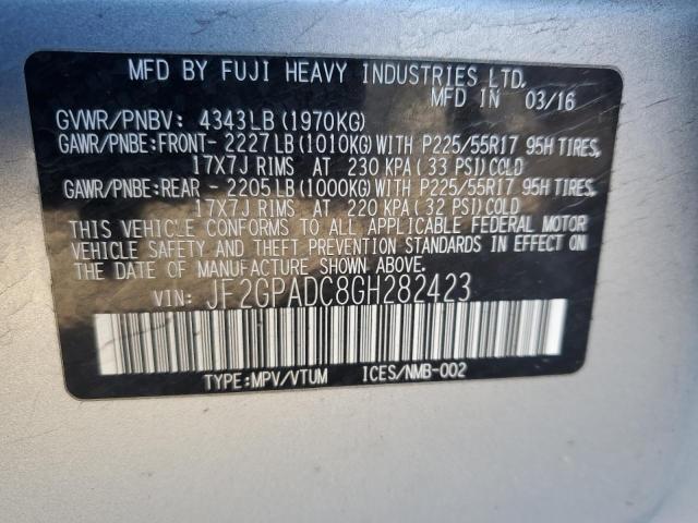 JF2GPADC8GH282423 - 2016 SUBARU CROSSTREK PREMIUM Silber Foto 13