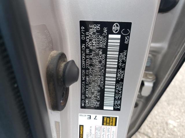 JTDKARFP0K3108098 - 2019 TOYOTA PRIUS PRIM 银色 照片 12