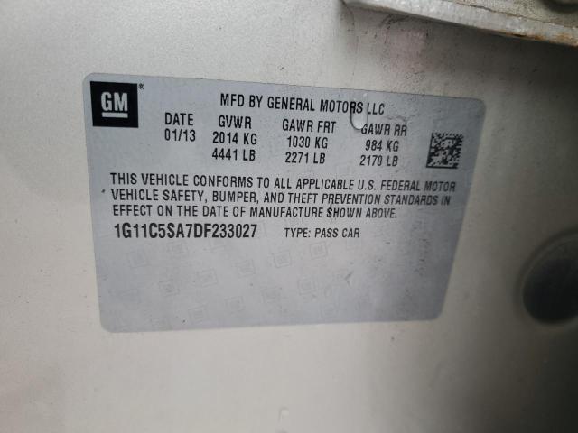 1G11C5SA7DF233027 - 2013 CHEVROLET MALIBU 1LT Алтын фото 12