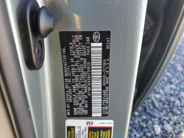 4T1BF3EKXBU709626 - 2011 TOYOTA CAMRY BASE Zielony zdjęcie 12