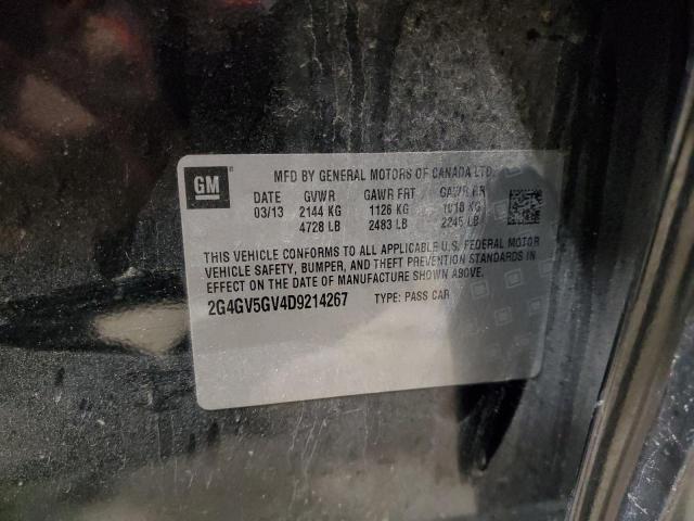 2G4GV5GV4D9214267 - 2013 BUICK REGAL GS Қара фото 12