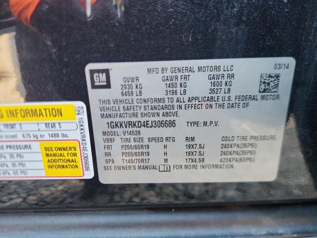 1GKKVRKD4EJ306686 - 2014 GMC ACADIA SLT-1 BLACK photo 13