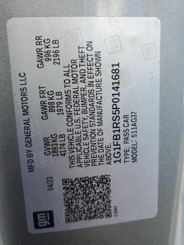 1G1FB1RS5P0141681 - 2023 CHEVROLET CAMARO LS SILVER photo 12