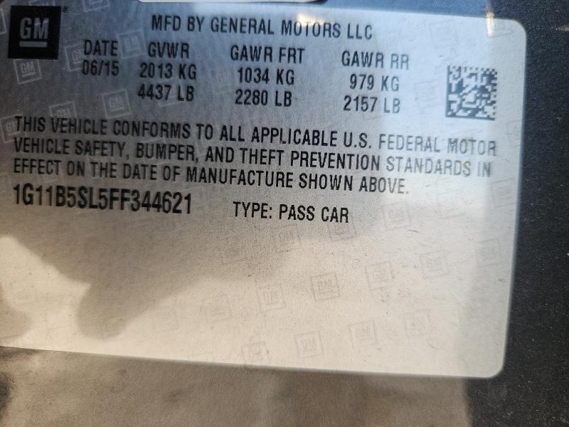 1G11B5SL5FF344621 - 2015 CHEVROLET MALIBU LS GRAY photo 12