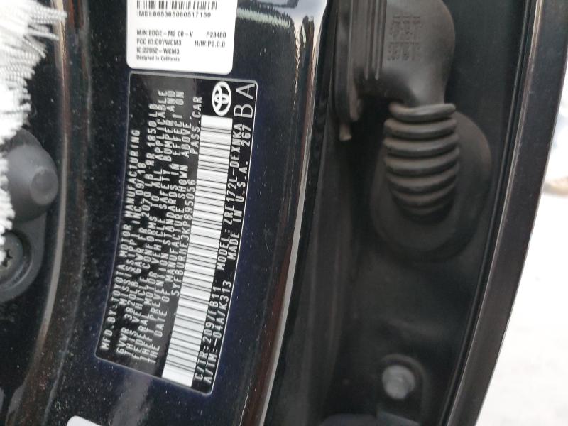 5YFBURHE3KP895056 - 2019 TOYOTA COROLLA L BLACK photo 12