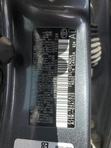 2T1BU4EE6CC890913 - 2012 TOYOTA COROLLA BASE رمادي صورة 12