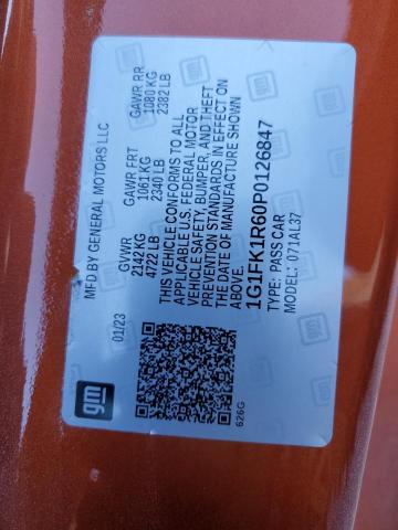 1G1FK1R60P0126847 - 2023 CHEVROLET CAMARO ZL1 橙色 照片 13