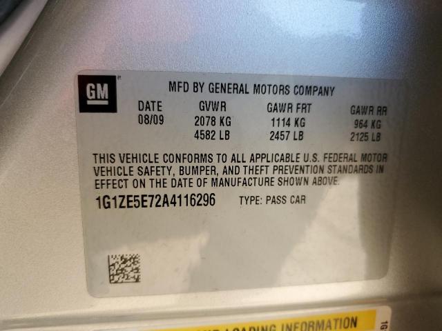 1G1ZE5E72A4116296 - 2010 CHEVROLET MALIBU LTZ SILVER photo 13