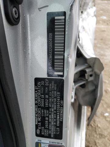 KNADM4A32G6604918 - 2016 KIA RIO LX SILVER photo 12