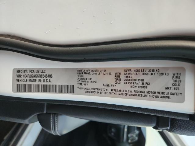 1C4RJGAG6R8546406 - 2024 JEEP GRAND CHEROKEE LAREDO WHITE photo 14