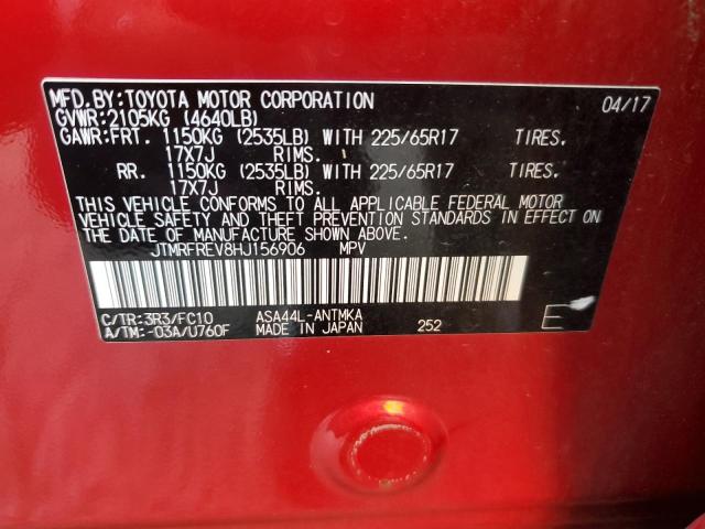 JTMRFREV8HJ156906 - 2017 TOYOTA RAV4 XLE Rojo foto 13