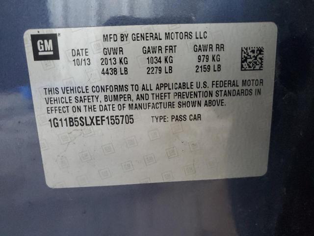 1G11B5SLXEF155705 - 2014 CHEVROLET MALIBU LS BLUE photo 13