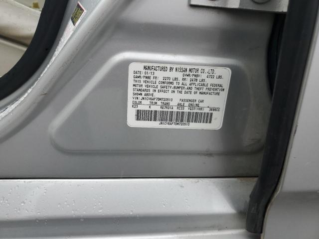 JN1CV6AP7DM720510 - 2013 INFINITI G37 BASE SILVER photo 12