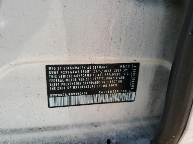 WVWDM7AJ8DW092452 - 2013 VOLKSWAGEN GOLF თეთრი ფოტო 12
