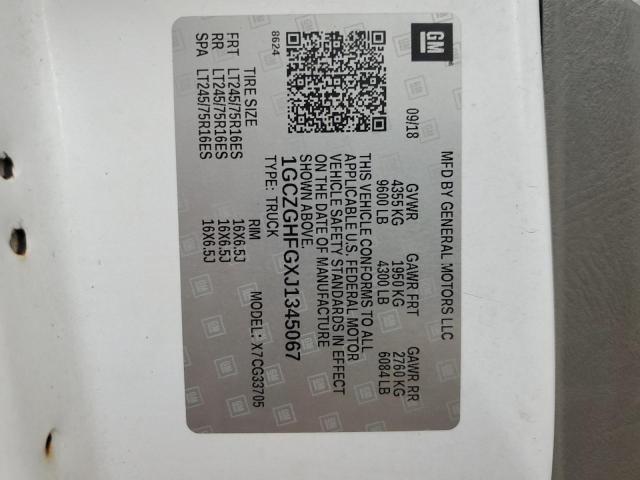 1GCZGHFGXJ1345067 - 2018 CHEVROLET EXPRESS G3 Beyaz fotoğraf 13