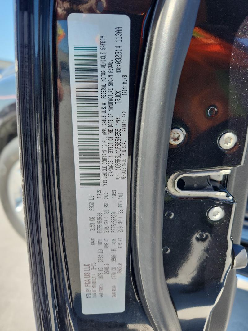 1C6RR6LM1FS664259 - 2015 RAM 1500 SLT BLACK photo 12