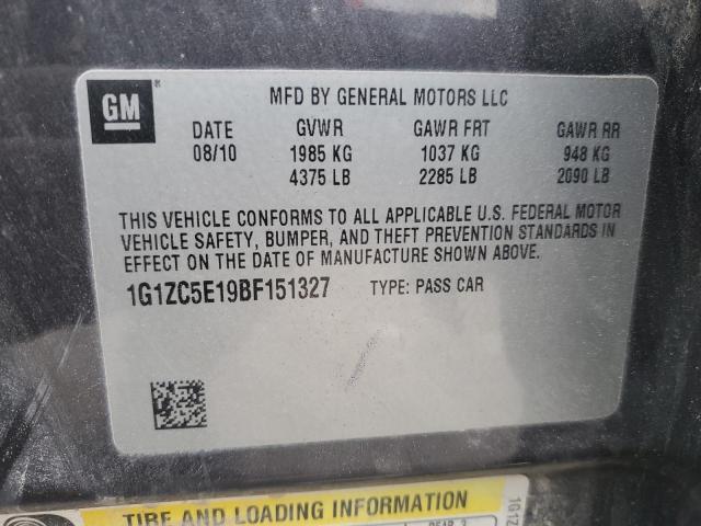 1G1ZC5E19BF151327 - 2011 CHEVROLET MALIBU 1LT CHARCOAL photo 12