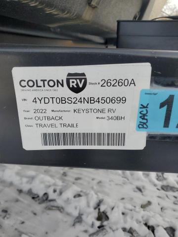 4YDT0BS24NB450699 - 2022 OUTB TRAVEL TRL WHITE photo 10