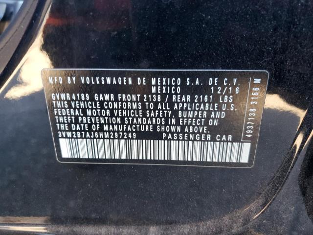 3VW2B7AJ6HM297249 - 2017 VOLKSWAGEN JETTA S Qara foto 12