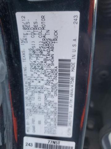 5TFJU4GN4CX024816 - 2012 TOYOTA TACOMA DOUBLE CAB PRERUNNER BLACK photo 12