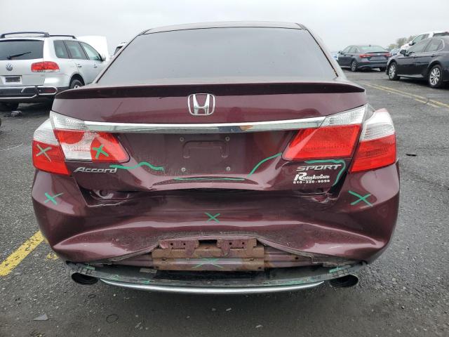 1HGCR2F55FA070938 - 2015 HONDA ACCORD SPORT BURGUNDY photo 6