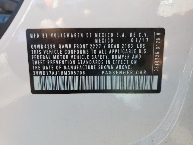 3VWD17AJ1HM305706 - 2017 VOLKSWAGEN JETTA SPORT WHITE photo 12