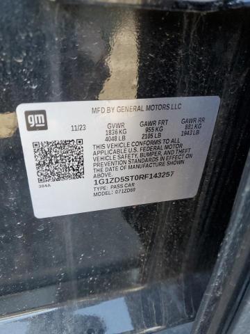 1G1ZD5ST0RF143257 - 2024 CHEVROLET MALIBU LT BLACK photo 12