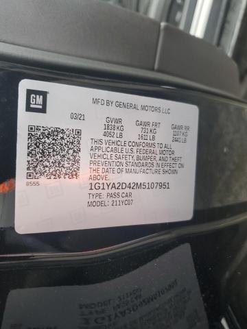 1G1YA2D42M5107951 - 2021 CHEVROLET 10 STINGRAY 1LT BLACK photo 12