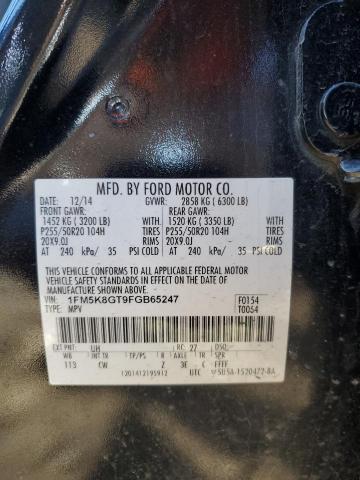 1FM5K8GT9FGB65247 - 2015 FORD EXPLORER SPORT BLACK photo 13