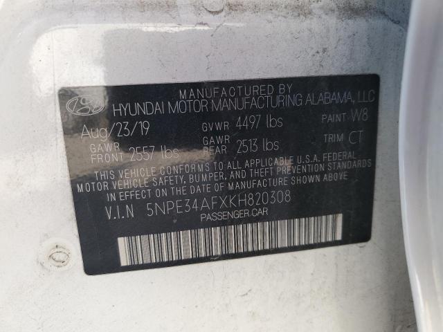5NPE34AFXKH820308 - 2019 HYUNDAI SONATA LIMITED 白色 照片 13
