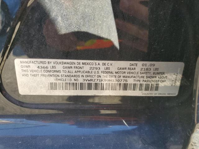 3VWRZ71K99M130775 - 2009 VOLKSWAGEN JETTA SE BLACK photo 12