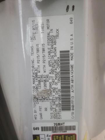 5TFTX4CN9FX068126 - 2015 TOYOTA TACOMA ACCESS CAB Սպիտակ լուսանկար 12