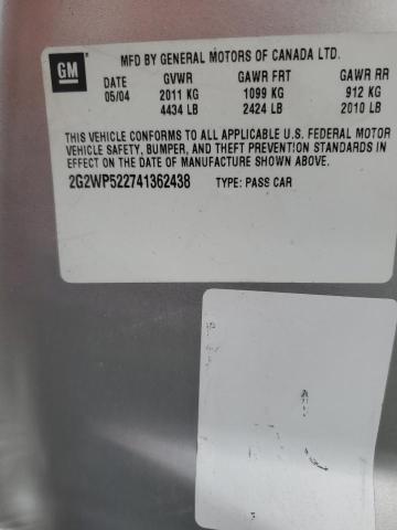 2G2WP522741362438 - 2004 PONTIAC GRAND PRIX GT 银色 照片 12