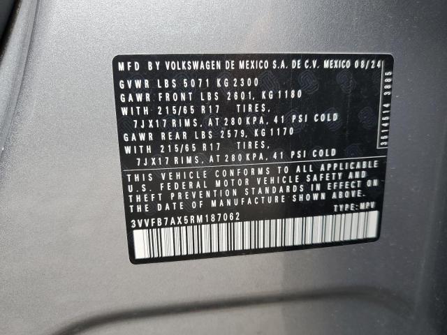 3VVFB7AX5RM187062 - 2024 VOLKSWAGEN TIGUAN S 银色 照片 13