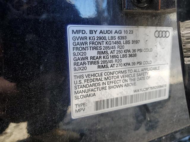 WA1LCBF75RD005473 - 2024 AUDI Q7 PREMIUM PLUS أسود صورة 13