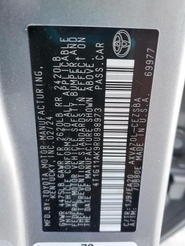 4T1G11AK9RU898973 - 2024 TOYOTA CAMRY SE NIGHT SHADE SILVER photo 13