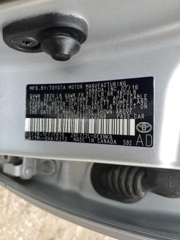 2T1BURHEXGC722268 - 2016 TOYOTA COROLLA L SILVER photo 12