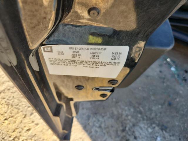 1G6DM577440107051 - 2004 CADILLAC CTS BLACK photo 12