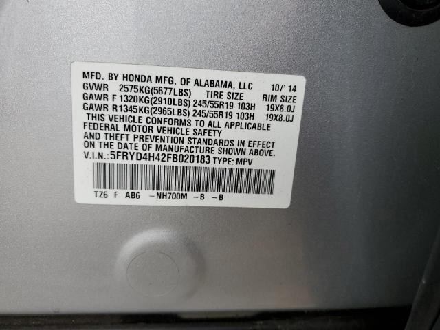 5FRYD4H42FB020183 - 2015 ACURA MDX TECHNOLOGY Gümüş foto 12