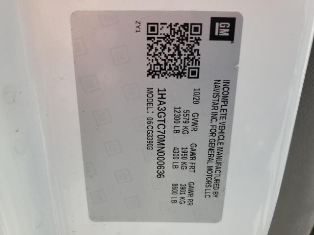 1HA3GTC70MN000636 - 2021 CHEVROLET EXPRESS G3 WHITE photo 13